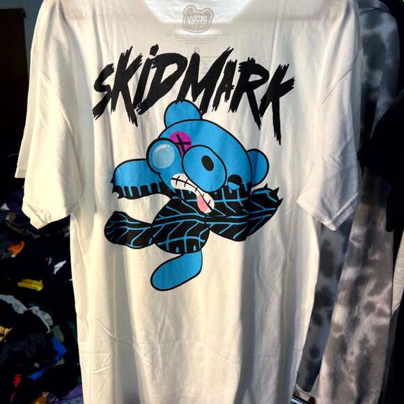 NWOT Deddy Bears 100% Cotton White "Skid Mark" Graphic Print Tee T-Shirt SZ Lrg - Picture 4 of 4